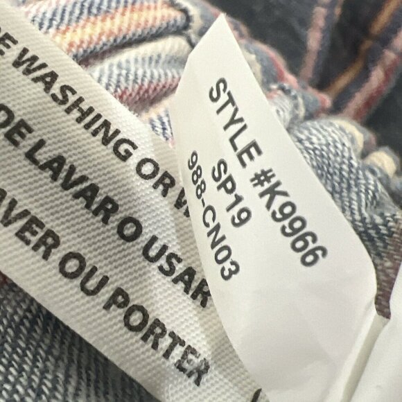 Madewell Pants Extra Small XS Huston Pull-On Side-Button Crop Rainbow Stripe - Picture 8 of 8